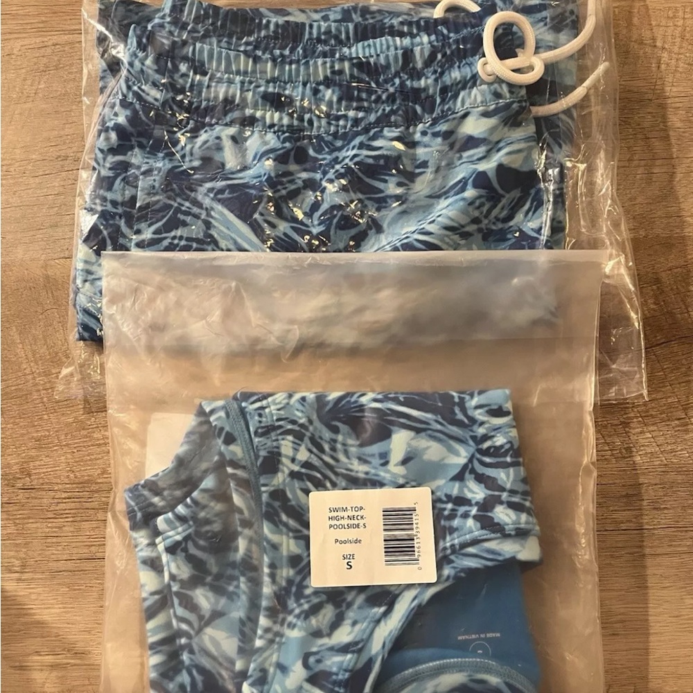 Humankind Swim- High Neck Swim Top and 5” Swim Trunk- Poolside